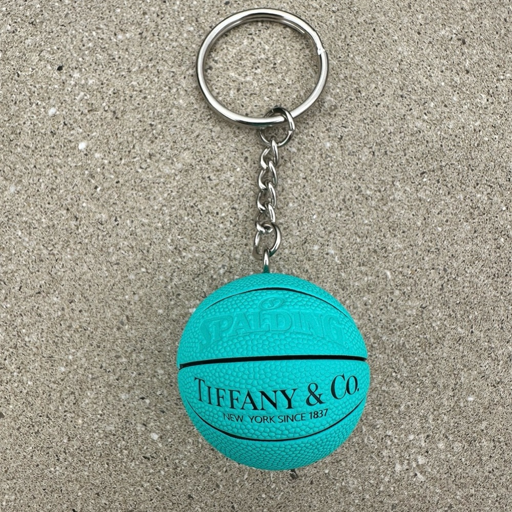 Teal Spalding Mini Basketball Keychain - Picture 2 of 4